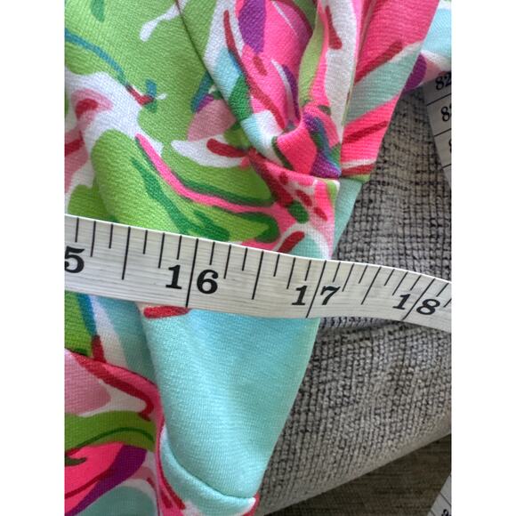 Lilly Pulitzer Charlene Tropical Sheath Dress 3/4 sleeve Pink Blue Women Sz M - Picture 9 of 10